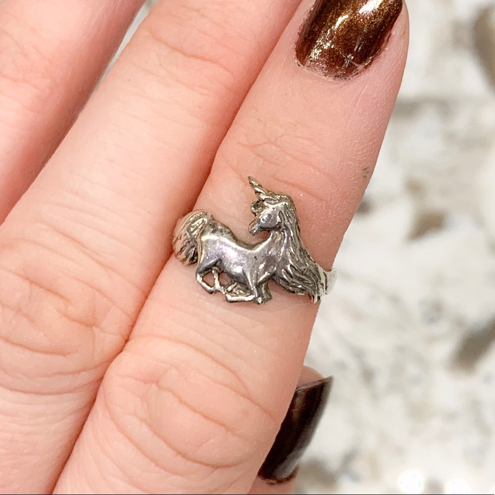 Unicorn Sterling Silver Ring Size 5